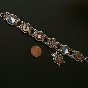 Vintage Charm bracelet Swiss crests
